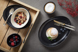 CreaTable, 22139, Serie PIETRA, 4-teiliges Tafelservice für 4 Personen, Tellerset aus Porzellan, spülmaschinen- und mikrowellengeeignet, hergestellt in Europa