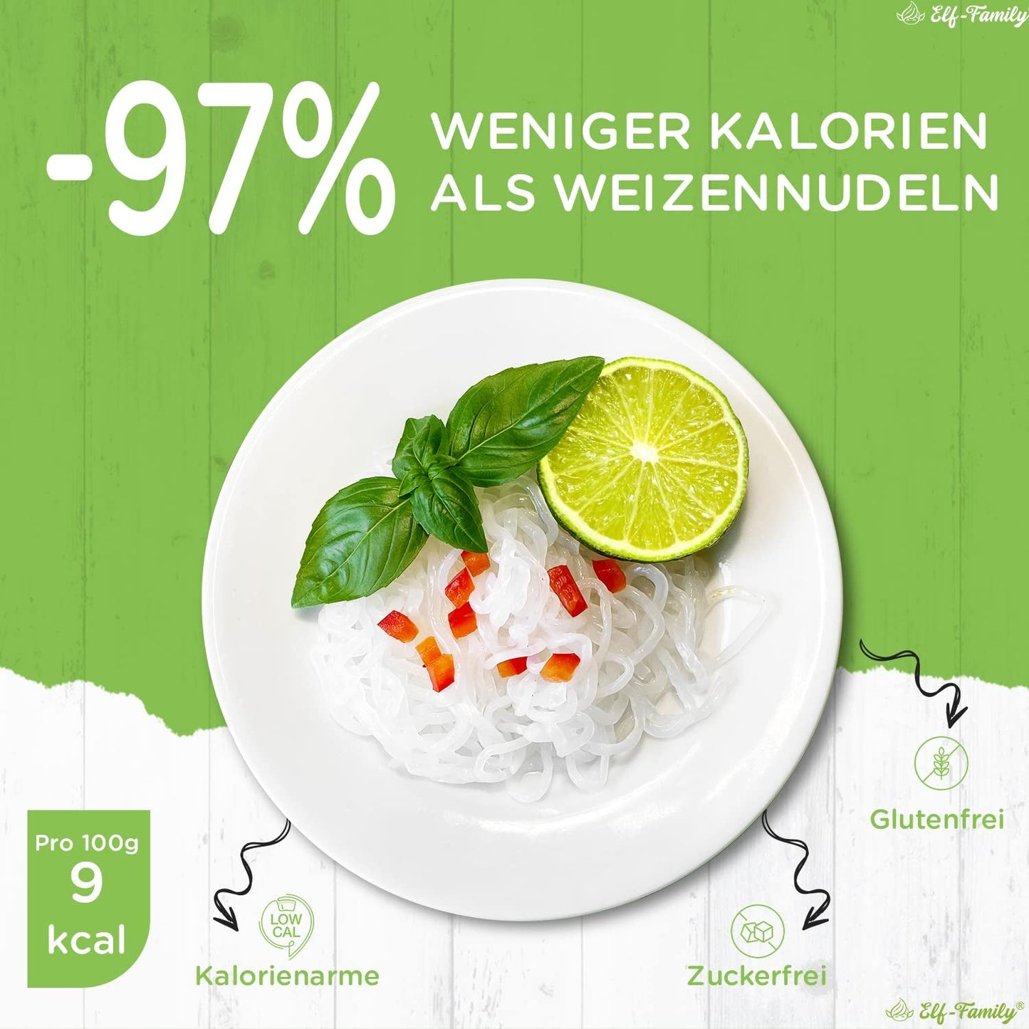 Elf-Family 270g x6er Box(12er Pack) Bio Konjak Nudeln Ultra Low Carb Shirataki Nudeln Vegan Glutenfrei-Instant Nudeln ohne Kohlenhydrate/Keto/Kalorienarme/Fettfrei/Zuckerfrei -Spaghetti MHD: 11.12.2026