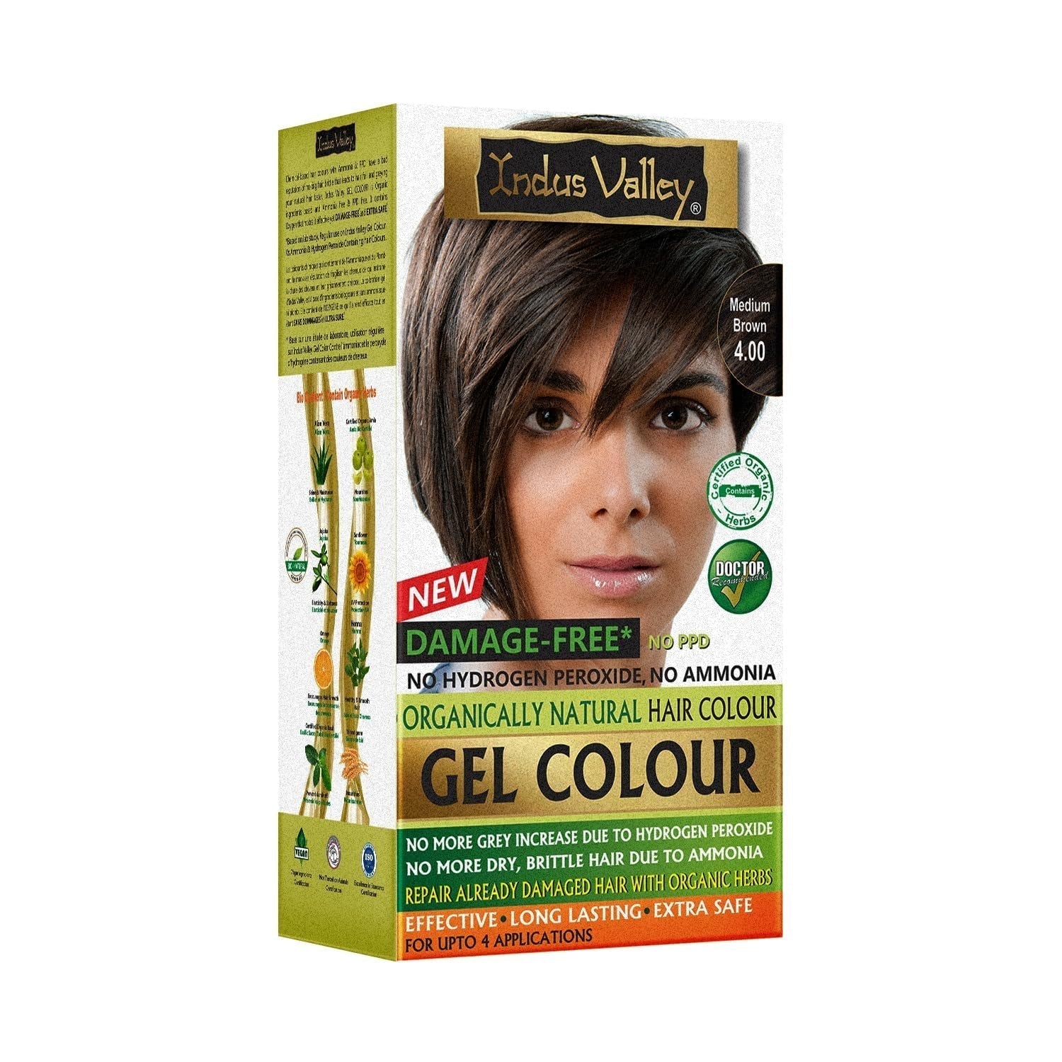 Indus Valley Natural Damage Free Gel-Haarfarbe | Ammoniakfrei, vegan und tierversuchsfrei | Bis zu 100 % Grauabdeckung, langanhaltende Ergebnisse | Helles Kastanienbraun 5,0 (20 Gramm + 200 ml) Haarfärbemittel Naty Shop Mittelbraun