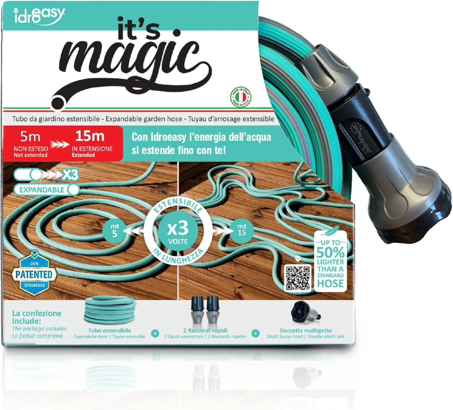 Magic Soft Smart 22,5 Meter – Gartenbewässerungsrohr, knotenfest, verdrehsicher, Wasserschlauch