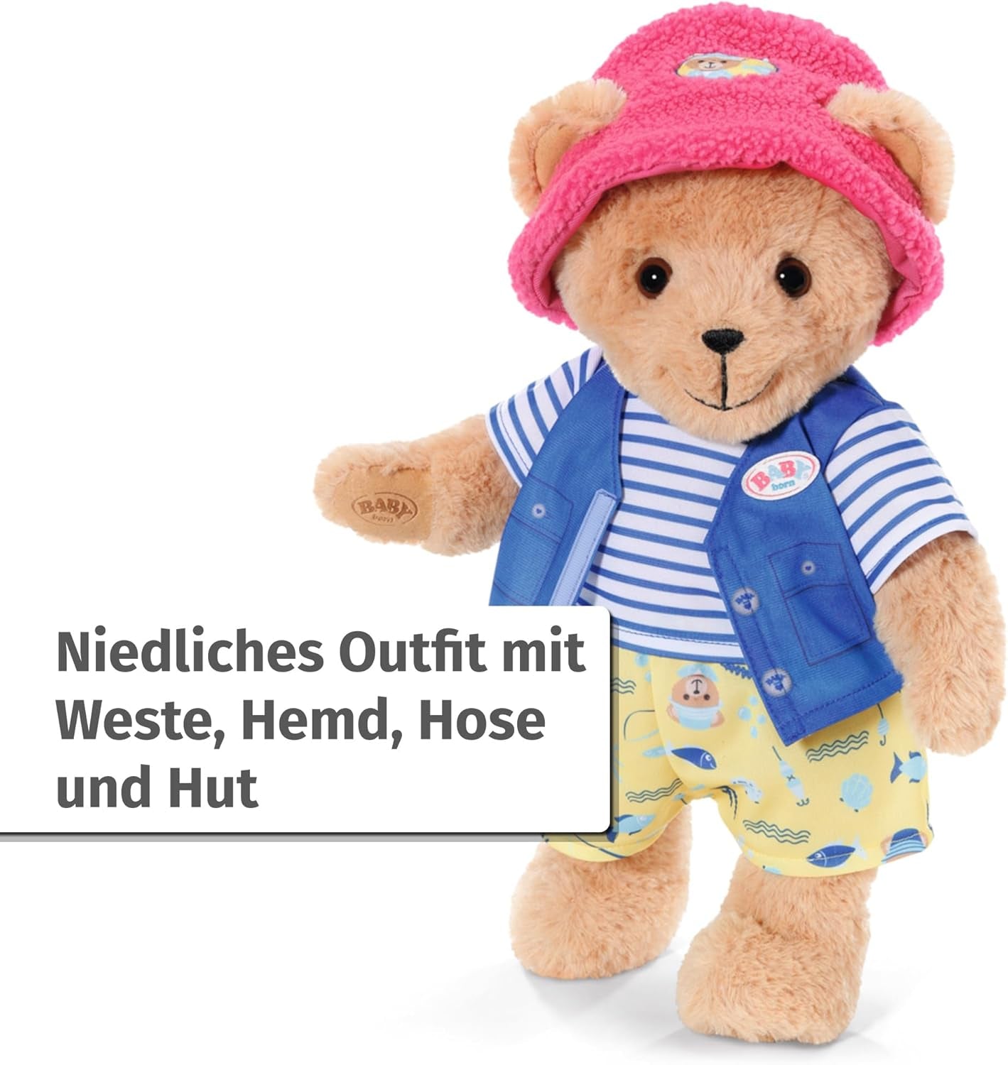 Baby Born Teddy Angler Kostüm mit Angelrute für 43cm Puppen und Teddybär, 835982 Zapf Creation