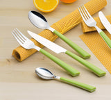 JANE Besteck, polierter Edelstahl 18/0, grüne Kunststoffgriffe, 24-teilig Kitchen Naty Shop