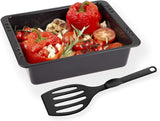 Chg SET 341-46-60 Extra Tiefe Ofenform (7,0 cm) „Emaille“ Mit Profi-Pfannenwender“, Schwarz Gesprenkelt Formen und Tabletts zum Backen Naty Shop