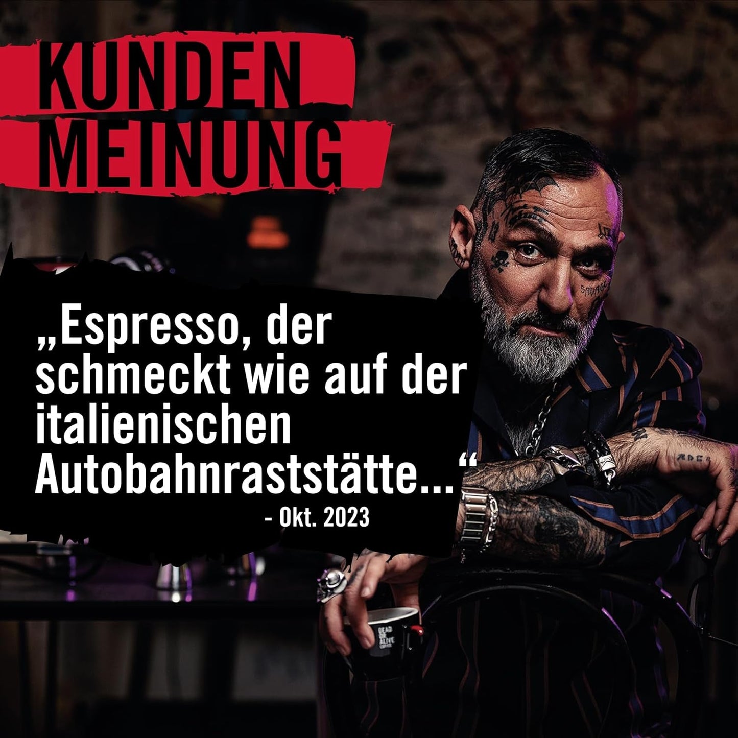 DEAD OR ALIVE Espresso No3 - Starke Espressobohnen 1kg - 100% Robusta - Kaffeebohnen für Kaffeevollautomat und Espressomaschine - Ganze Bohnen mit viel Koffein aus Italien - Coffee Beans