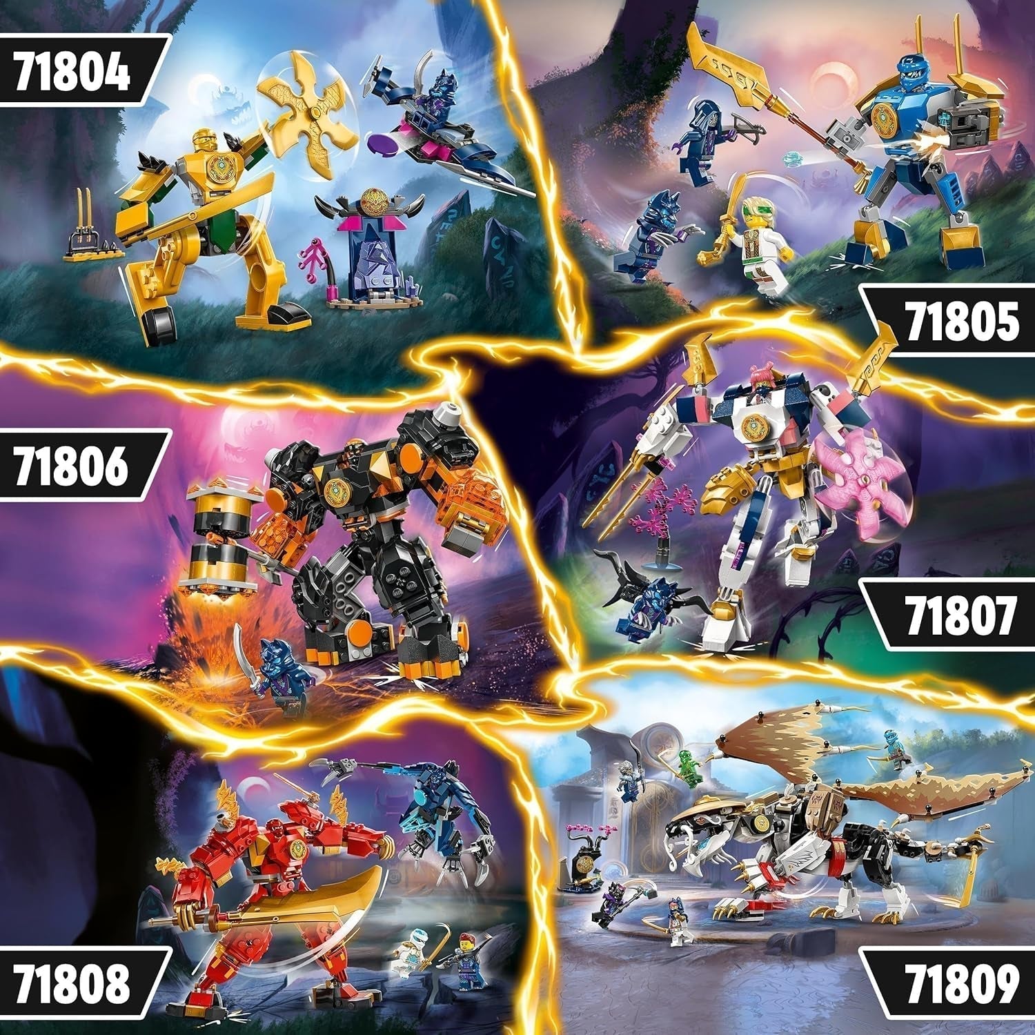 LEGO NINJAGO Jay Battle Mech, Ninja-Spielzeug für Kinder mit Figuren, einschließlich Jay-Minifigur mit Mini-Katana, Actionfiguren und Mech, kleines Geschenk für kreative Jungen und Mädchen ab 6 Jahren 71805 Bausets Besuchen Sie den LEGO-Store