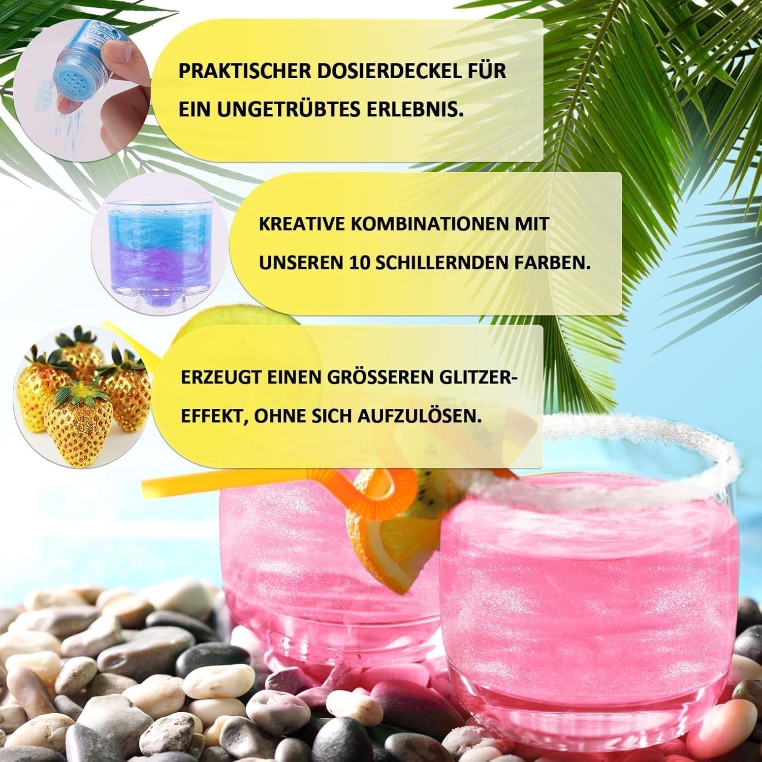 Kicofood, essbarer Glitzer, 5 Gramm, verschiedene Farben Glitter Naty Shop