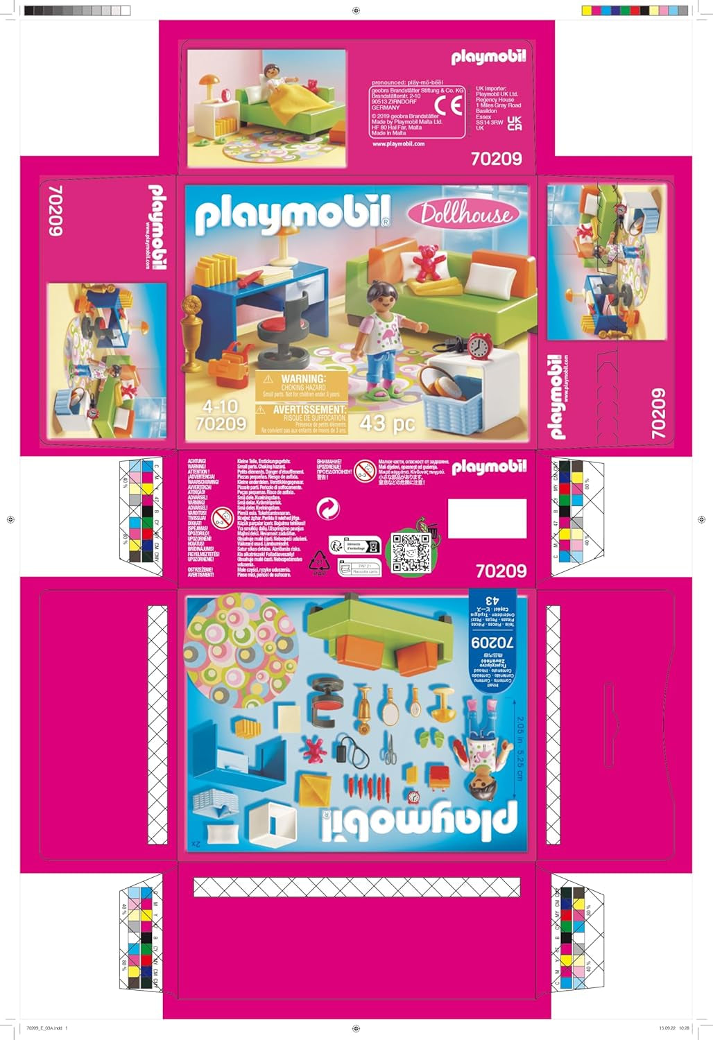 PLAYMOBIL Puppenhaus 70209 Jugendzimmer mit Mädchenfigur und Zubehör, ab 4 Jahren Dollhouses Naty Shop