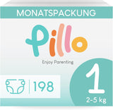 Windeln Pillo 3 – Box mit 168 Windeln, 6 Packungen mit je 28 Windeln, Größe 3 – Midi (6–10 kg) – Windeln für Babys