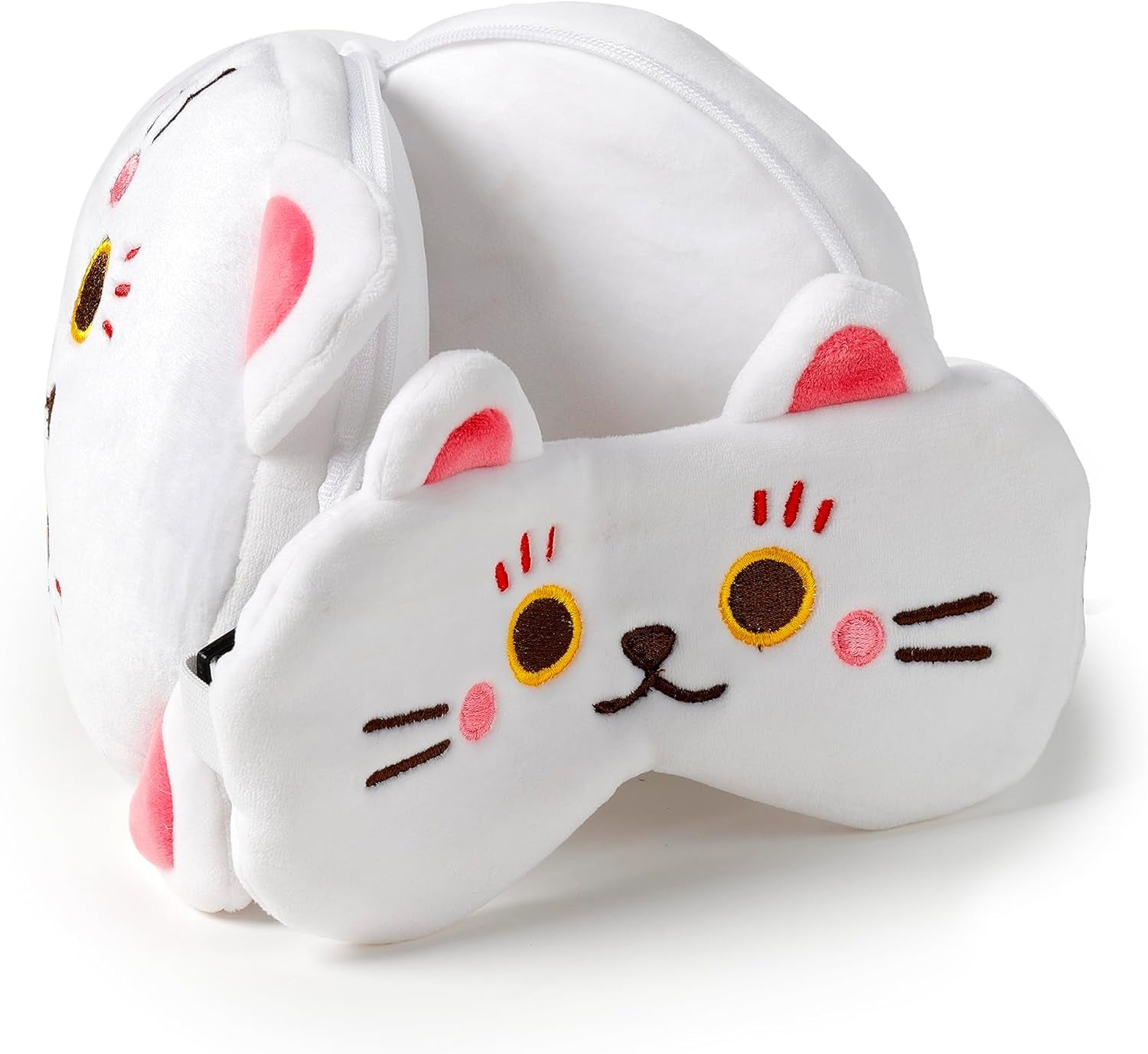 Reisekissen mit Relaxeazzz-Maske – Maneki Neko Katze Glücksbringer Reisekissen Naty Shop