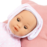 Bayer Design 93822AA Babypuppe Anna, spricht 24 Babylaute, weicher Körper, Schlafaugen, Schnuller, Flasche, 38 cm, rosa, Small