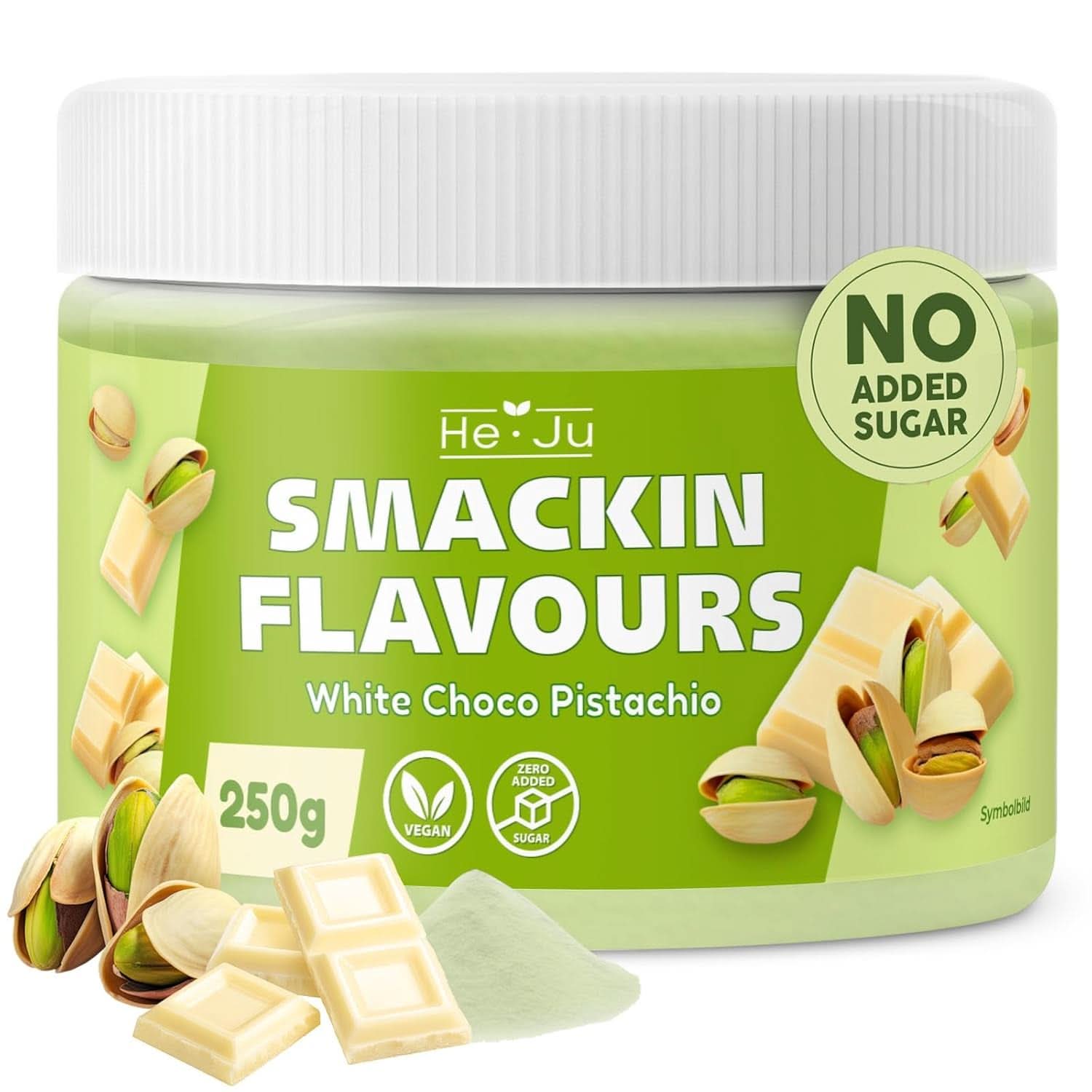 He-Ju, Pulver mit weißem Schokoladen- und Pistaziengeschmack, 250 Gramm Naty Shop Flavours