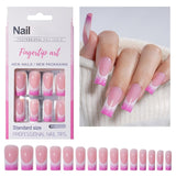 30 Stück französische künstliche Nägel – zum Aufkleben auf künstliche Nägel – weiche Gelnägel für Frauen – selbstklebende Acrylnägel, quadratische Maniküre (französisches Rosa)