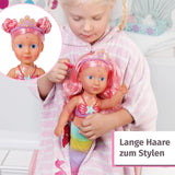 BABY Born Little Sister Mermaid 46 cm Wasserfeste Meerjungfrauenpuppe mit langen Haaren und beweglicher Glitzerflosse, inkl. Tiara und Kamm, 833681 Zapf Creation Dolls Naty Shop