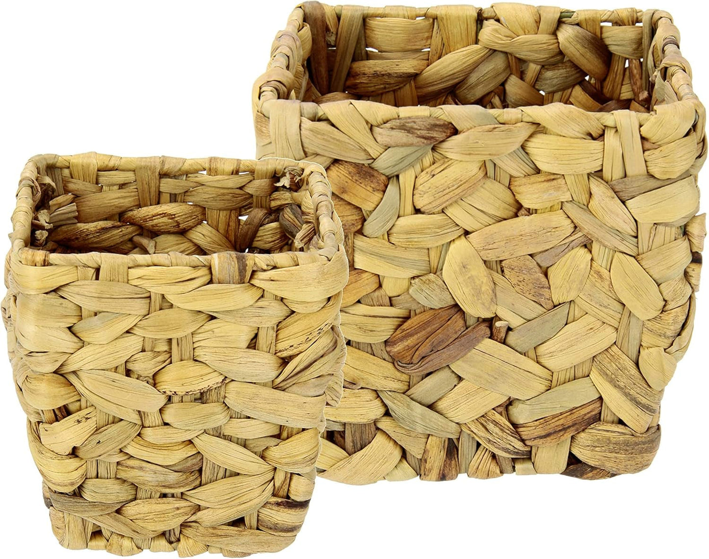 Pflanzgefäß-Set aus Wasserhyazinthe, Blumentopf, Behälter, Blumentopf, Blumentopf, Pflanzkorb, Übertopf, Schale, dekorativer Blumentopf, gewebter dekorativer Blumentopf, Übertopf, Vase, Korb, Blumentopf für künstliche Blumen und Pflanzen