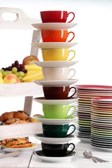 Ritzenhoff & Breker Doppio Kaffeeservice, 12-teilig, Porzellan, Rot