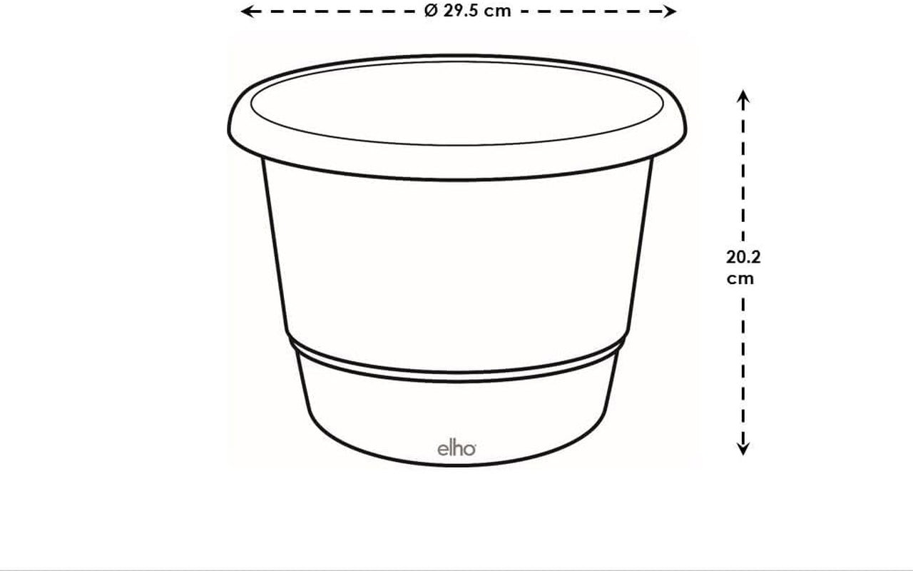elho Amiga Round 30 – Blumentopf für drinnen und draußen – 100 % recycelter Kunststoff – Ø 29,5 x H 20,2 cm – Beige/Pilzbeige