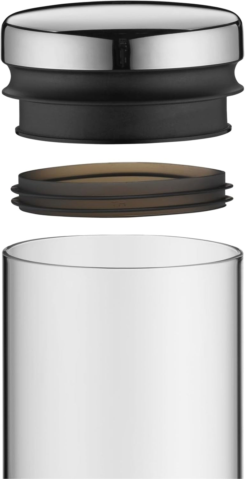 WMF Depot 1L Glas-Vorratsdose, Höhe 21,5 cm, Vorratsdose mit Deckel, Kaffeebohnenbehälter, Müslidose, Frischhaltedose mit breiter Einfüllöffnung (4er-Pack), Frischhaltedosen Naty Shop