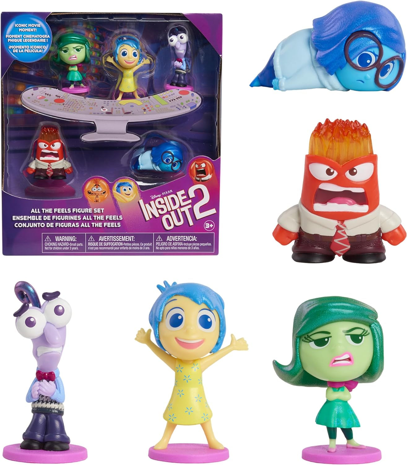 Spielen Sie einfach Disney und Pixar Inside Out 2 Minifiguren, Sammelfiguren, 2,5 cm bis 6,4 cm groß, Spielzeug für Kinder ab 3 Jahren, Actionfiguren, Naty Shop All The Feels Figurenset