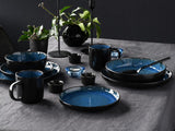 CreaTable, 20149, Nordic Fjord Blue Serie, 16-teiliges Geschirrset für 4 Personen, Kombiservice aus Porzellan, spülmaschinen- und mikrowellenfest, hochwertige Herstellung