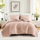 Comfort Spaces Kienna Steppdecken-Set, luxuriöse, doppelt genähte Sommerdecke, leicht, weich, ganzjährige Bettwäsche, passender Kissenbezug, weiß, Decke für Kingsize-Betten (264,2 x 228,6 cm), Naty Shop Bettdecken und Steppdecken, rot, Full/Queen (90 x 90 Zoll)