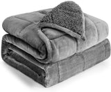 Schwere Bettdecken 152,4 x 203,2 Cottonblue Schwere Bettdecken 6,8 kg Queen-Size-Flanell Shaggy Sherpa Gewichtsdecke für Erwachsene Bequeme Gewichtsdecken zum Beruhigen und Entspannen Grau 48 x 72 12 Pfund
