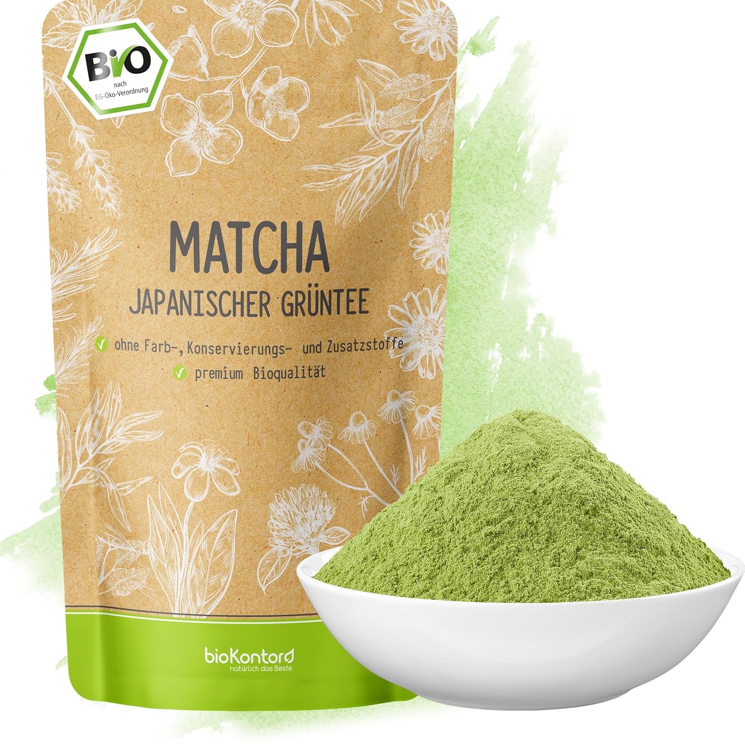 BIO Matcha-Pulver 100 g I Ohne Zusatzstoffe – 100 % natürlich I Hochwertiger japanischer Matcha-Tee I Grüntee-Pulver von