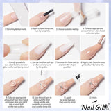 NAILGIL Fester Gel-Nagellack, Fester Gel-Nagelkleber, 3D-Nagelkunst-Skulptur mit Werkzeugset, DIY Home Salon, Transparent 15G