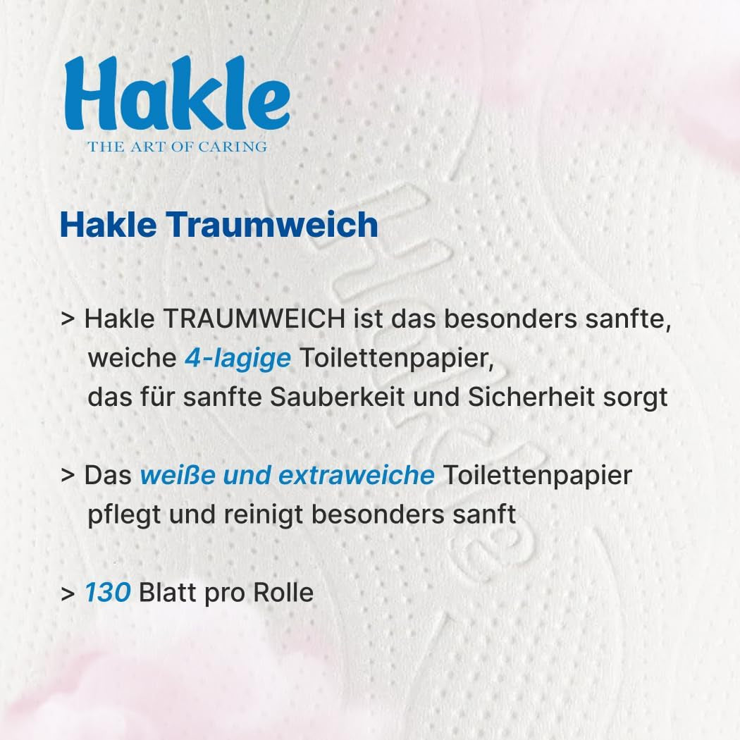 Hakle Traumweich Toilettenpapier – 16 Rollen, sanfte Reinigung für Wohlbefinden (2er Pack)