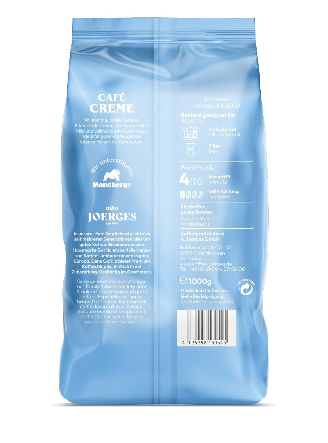 Gorilla Café Creme, 1 kg (2er Pack)