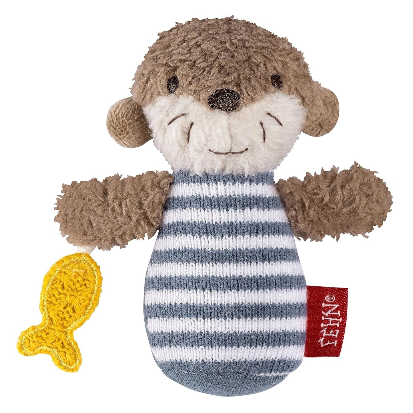 Fehn Mini-Rasselotter – Mini-Greifling zum Rasseln, Tasten und Spielen mit weichem und kuscheligem Stofftier – ein treuer Begleiter für Babys und Kleinkinder ab 0 Monaten. Babyspielzeug Naty Shop Otter