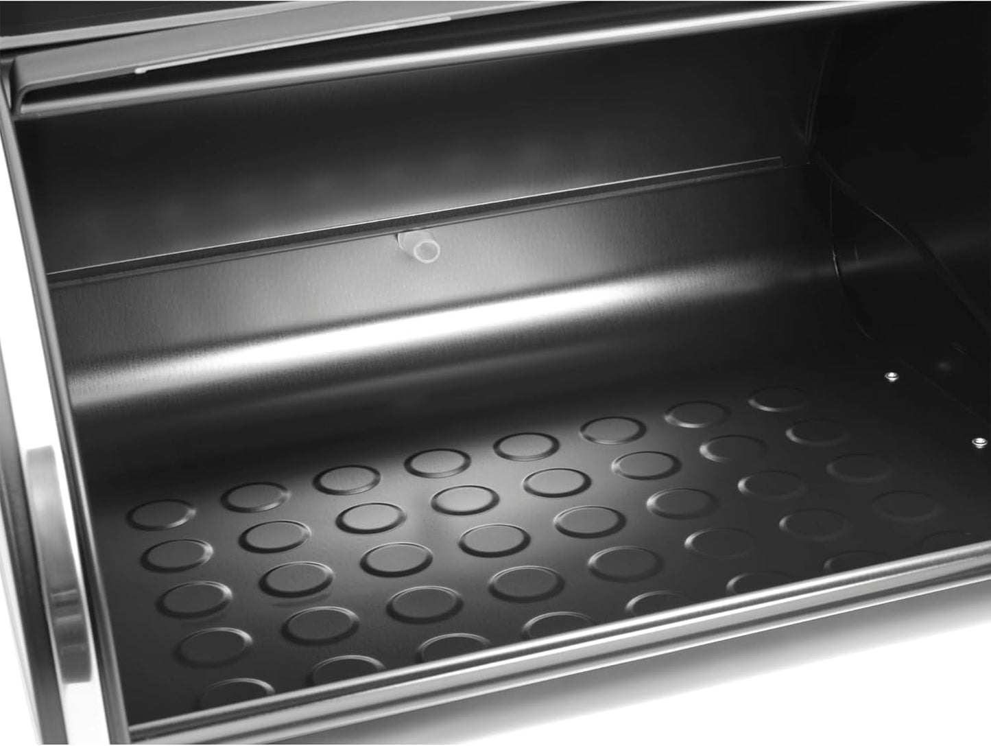 Brabantia Brötchen-Brotbox – Kompakte Aufsatz-Aufbewahrungsbox für Brot, Bagels und Brötchen mit flachem Deckel, robuster Stahl – mittelgroß – mattschwarz. Lebensmittel-Aufbewahrungsboxen Naty Shop