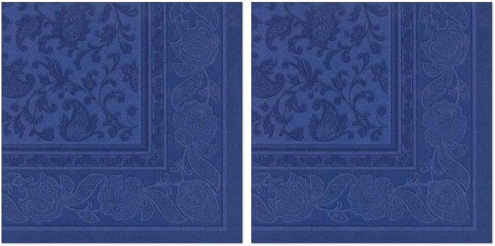 50 Servietten „ROYAL Collection“ 1/4 Falz 40 cm x 40 cm dunkelblau „Ornaments“