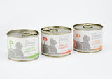 MjAMjAM – Premium-Nassfutter für Katzen – Mischpackung I – Huhn, Rind, Herzen, 6er-Pack (6 x 200 g), getreidefrei mit extra Fleisch