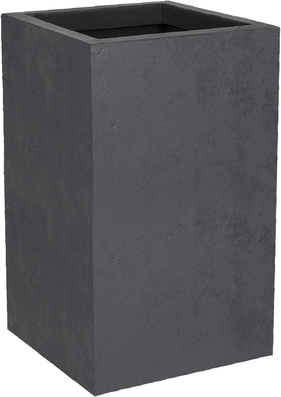 Basalt'Up Blumentopf, quadratisch, hoch, 36 l, Betonoptik, schlichte Wand, Wassertank, 29,5 x 29,5 x 49,5 cm, Anthrazitgrau