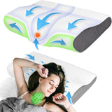 PHYSEN Orthopädisches Nackenkissen, Nackenstützkissen, Memory-Schaum-Kissen, ergonomisches Kissen gegen Nackenschmerzen, Schlafkissen, Anti-Schnarch-Kissen für Seiten, Rücken und Bauch (62 x 34 x 11,6,5 cm). Orthopädische Nackenkissen, Naty Shop, Schmetterling, Weiß