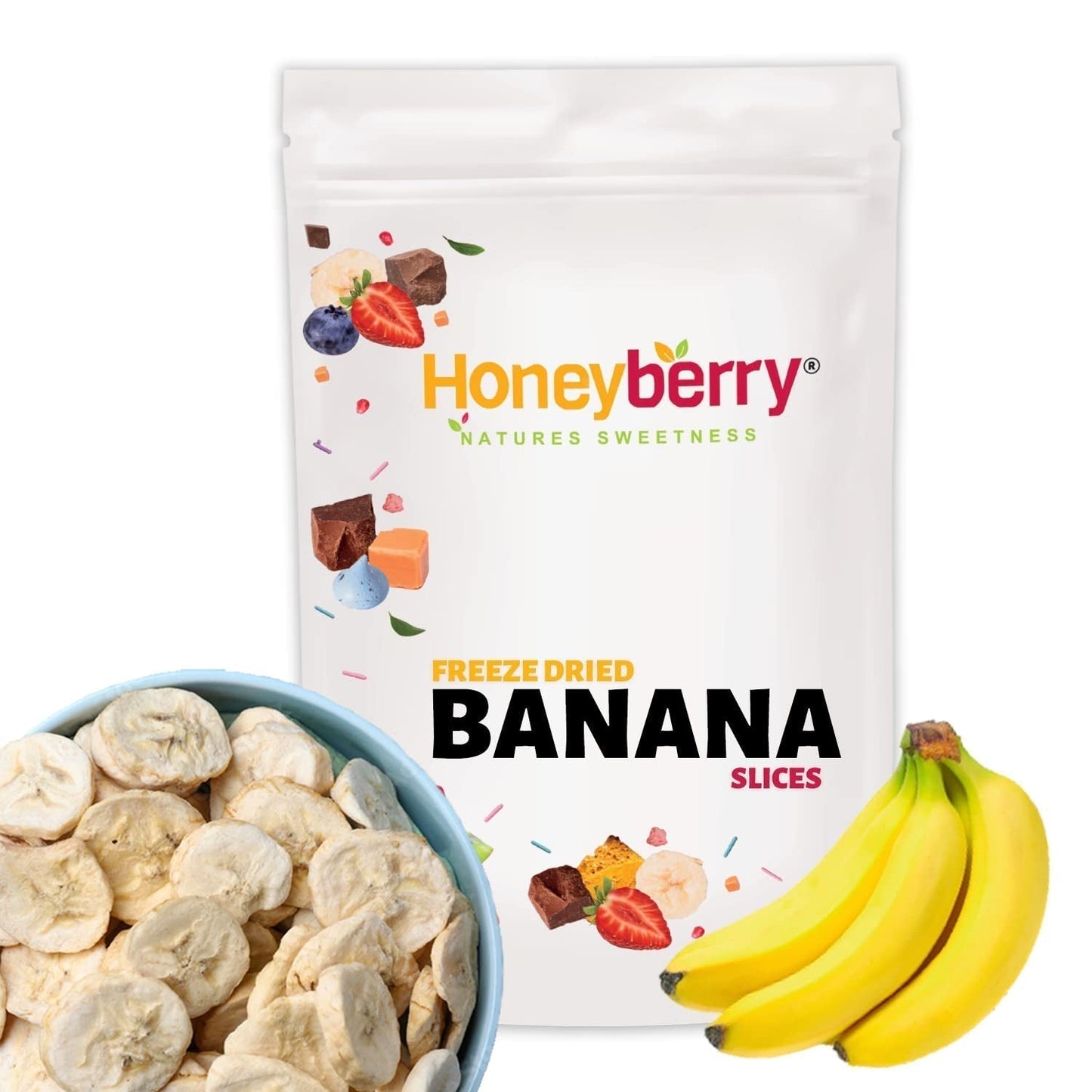 Gefriergetrocknete Bananenscheiben 100 g – gefriergetrocknete Bananenchips – gefriergetrocknete Trockenfrüchte – getrocknete Bananenscheiben für Dekoration, Snacks, Smoothies und Desserts. Dehydrierte Produkte Naty Shop 100 g