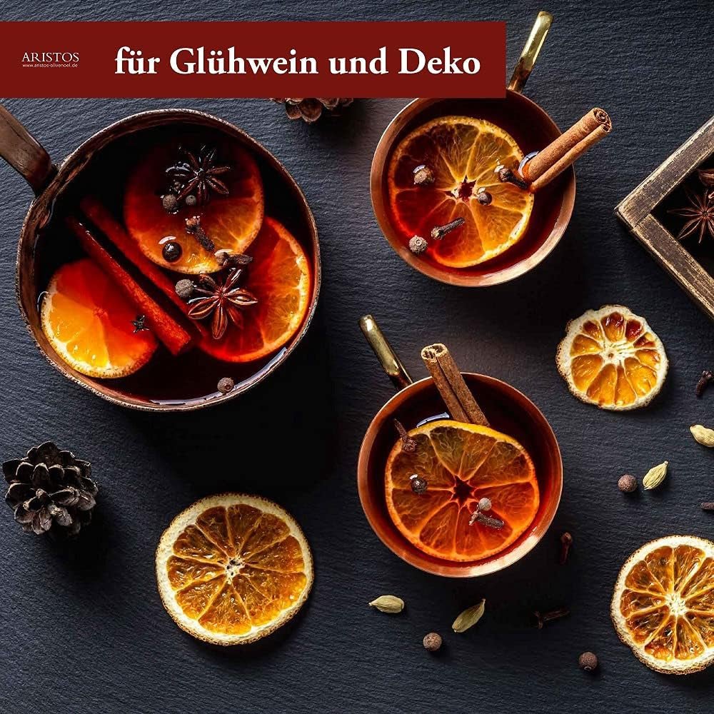 Trockenfruchtscheiben – Orangenscheiben für Cocktails und kalten Tee, Tee, Glühwein oder Fruchtsaft und Punsch für Kinder. Dehydrierte Produkte Naty Shop