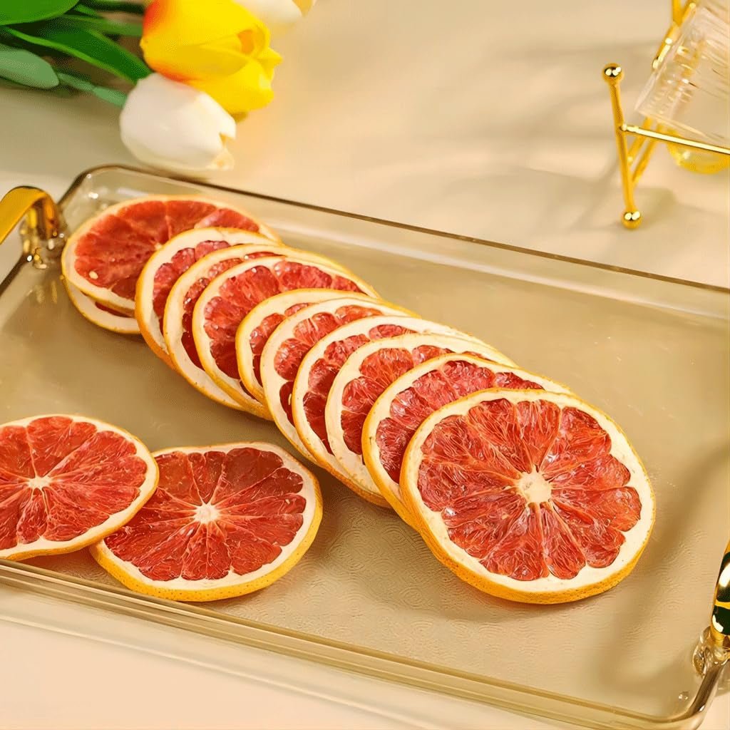 Getrocknete Grapefruitscheiben, dehydrierte Grapefruit, Vasenfüller, Weihnachtsdekoration, rote Grapefruitscheiben, Trockenfruchtscheiben für Tee, ohne Zuckerzusatz (100 g (1 Packung)) Naty Shop Dehydrierte Produkte