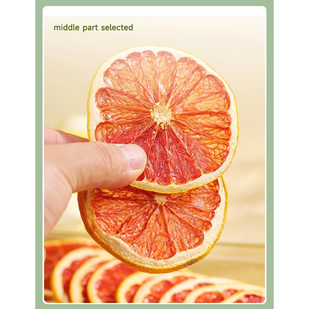 Getrocknete Grapefruitscheiben, dehydrierte Grapefruit, Vasenfüller, Weihnachtsdekoration, rote Grapefruitscheiben, Trockenfruchtscheiben für Tee, ohne Zuckerzusatz (100 g (1 Packung)) Naty Shop Dehydrierte Produkte