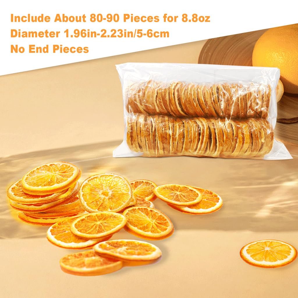 Getrocknete Orangenscheiben, 250g Natürliche Orangenscheiben Getrocknete Dekorationen, getrocknete Orangenscheiben für Weihnachtsdekorationen, Adventskranz, Seife, Obstscheiben Getrocknete Produkte Naty Shop