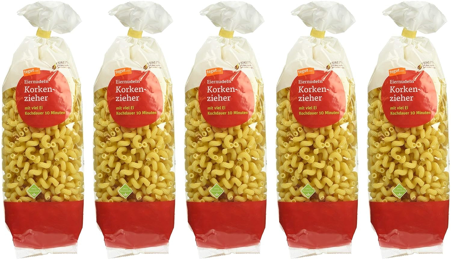 tegut... Eiernudeln Korkenzieher 5er Pack (5 x 500g)