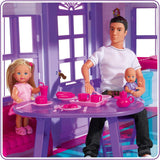 Simba 104661996 – Steffi Love Dreamhouse, großes Spielhaus, 4 Räume, KEINE PUPPEN, 84 cm hoch, zwei Etagen, funktionale Glocke, zusammenklappbar Naty Shop Puppenhäuser