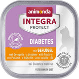 animonda INTEGRA PROTECT Diabetes mit Geflügel (16 x 100 g), Nassfutter für diabetische Katzen, Diätfutter für diabetische Katzen, Nassfutter ohne Zucker