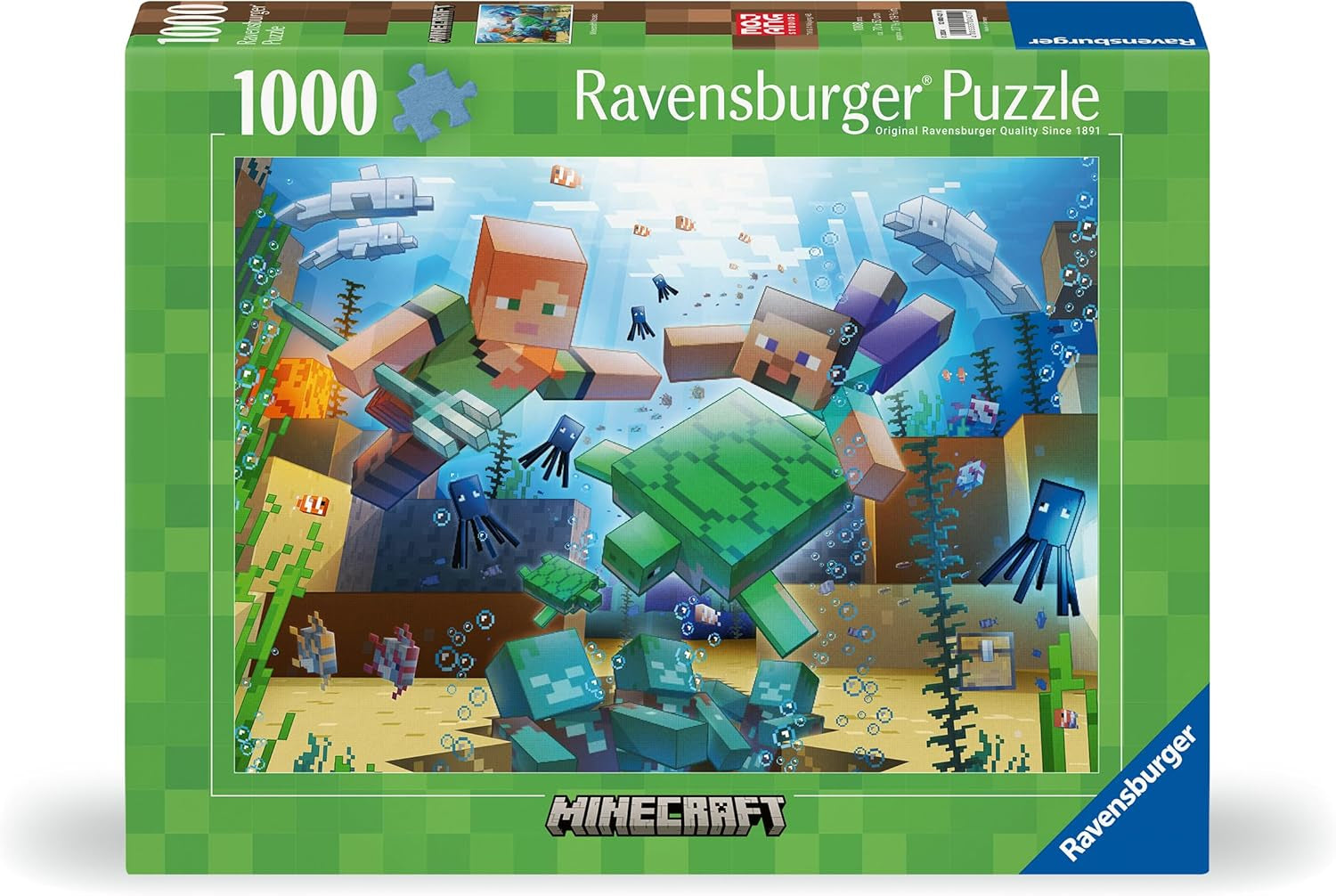 Ravensburger Puzzle 12000421 – Minecraft-Mosaik – 1000-teiliges Minecraft-Puzzle für Erwachsene und Kinder ab 14 Jahren. Puzzle Naty Shop