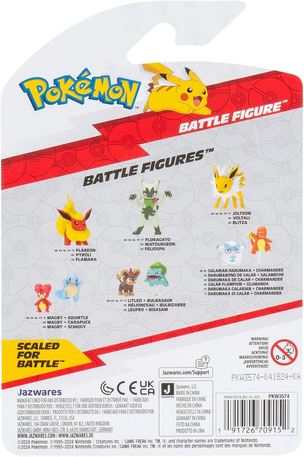 Pokémon PKW3574 – Kampffiguren-Paket – Blitza, offizielle detaillierte Figur, 7,5 cm. Actionfiguren Naty Shop