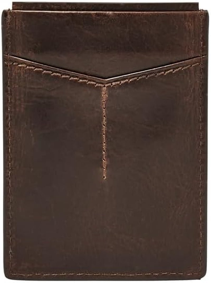 Fossil Herren Derrick Leder RFID-blockierendes magnetisches Kartenetui Walletderrick Wallet Herrenbrieftasche Naty Shop