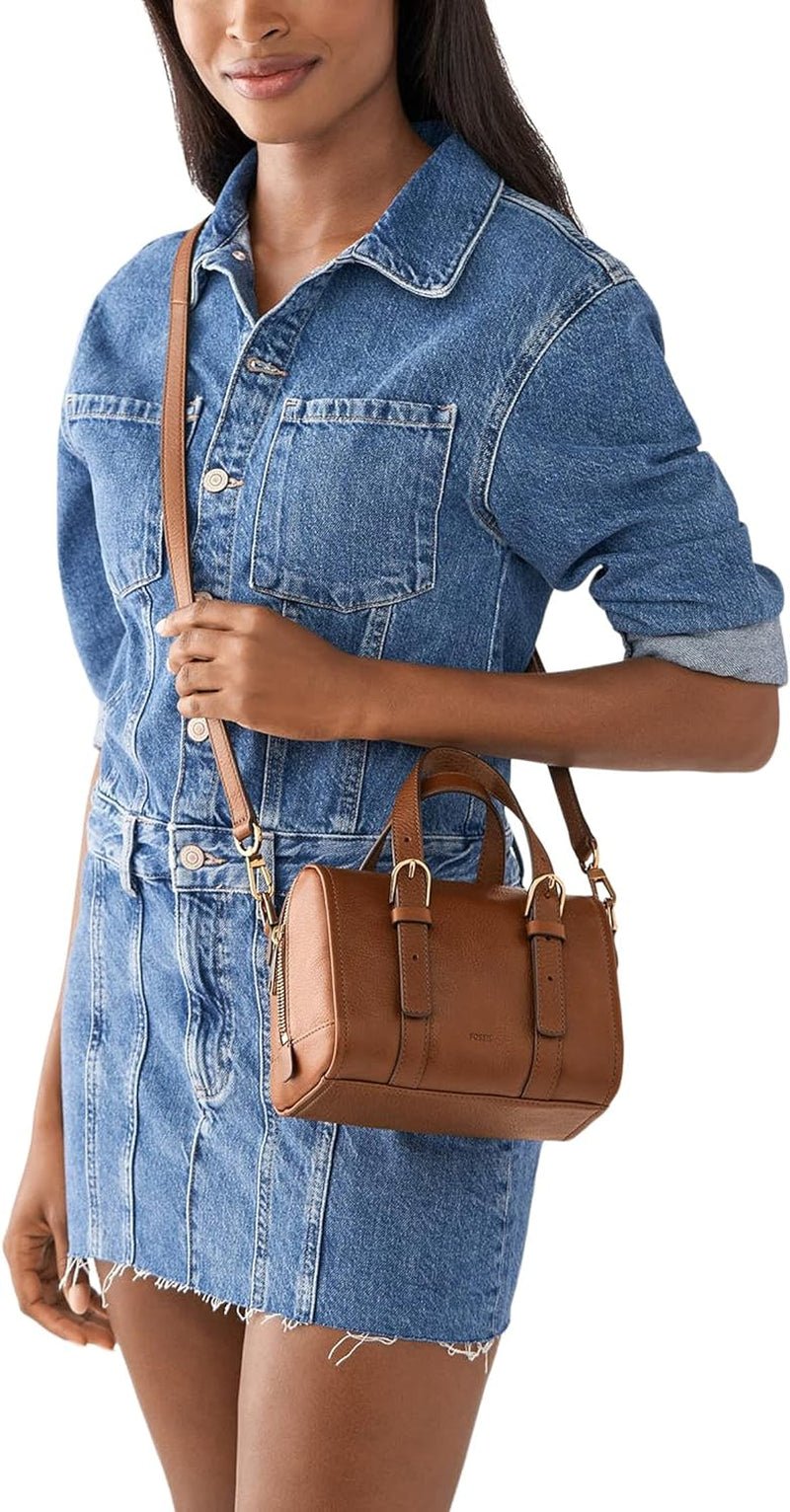Fossil Damen Carlie Leder Mini Satchel Geldbörse Damen Handtasche Taschen Damen Naty Shop
