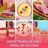 Gefriergetrocknete Früchte: 100g gefriergetrocknete Himbeeren für Smoothie-Bowls, Müsli, Porridge-Toppings – gefriergetrocknete Beeren ohne Zuckerzusatz – gefriergetrocknete Beeren – Früchte von NutriPur Dehydrierte Produkte Naty Shop
