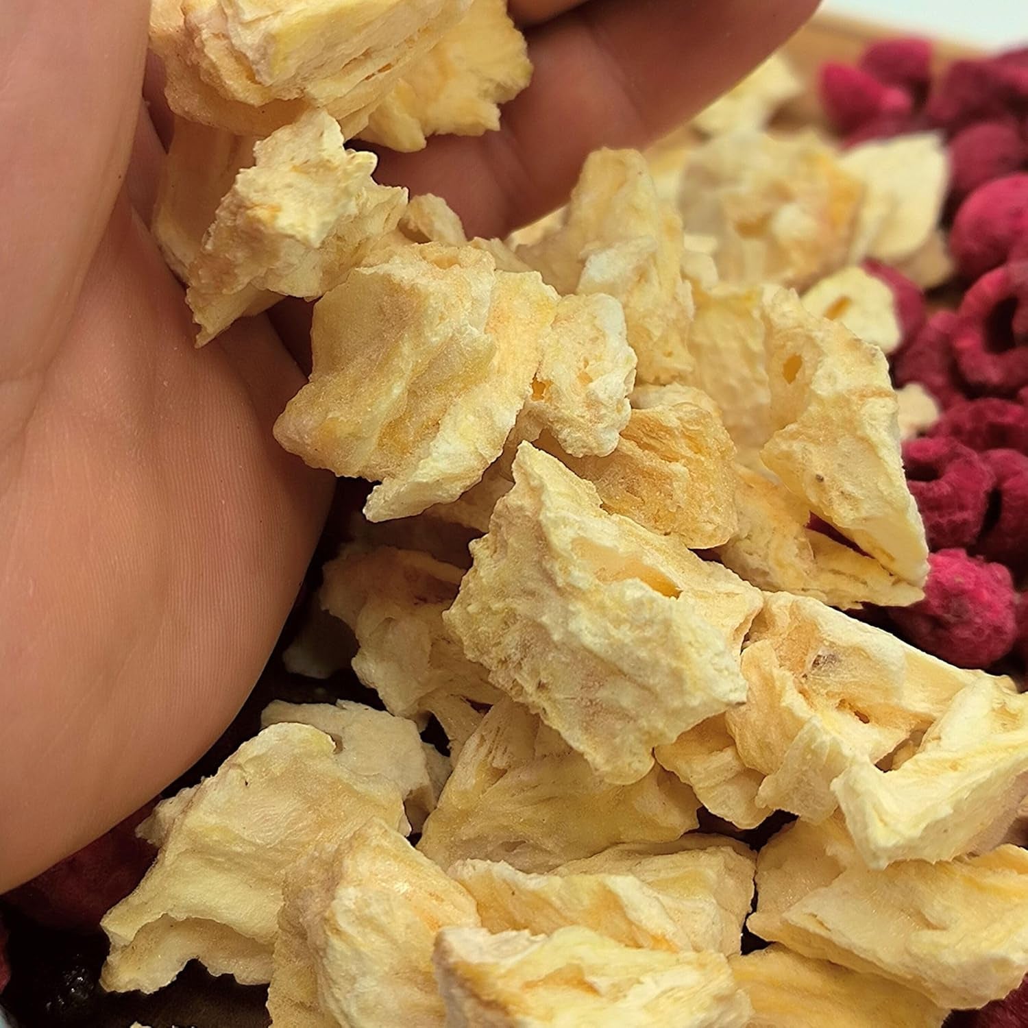 Gefriergetrocknete Früchte | Ananas 100 % reine gefriergetrocknete Frucht gefriergetrocknete Ananas | Gefriergetrocknete Früchte ohne Zuckerzusatz | Knusprige gefriergetrocknete Ananas - aromatisch - lecker ZingyZoo Dehydrierte Produkte Naty Shop