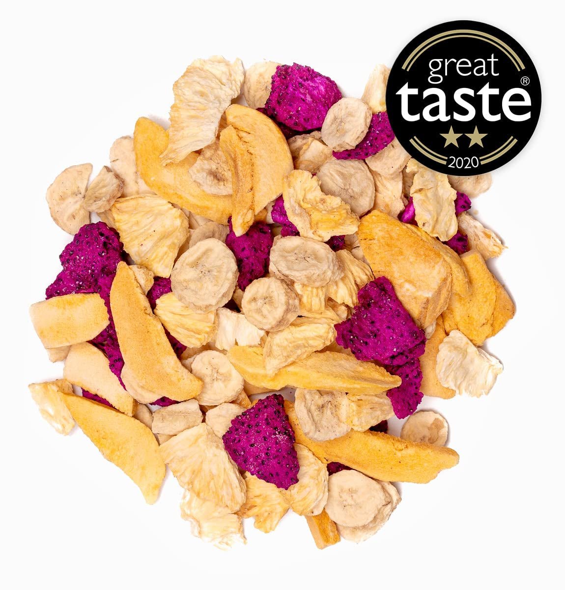 Gefriergetrocknete Früchte BRIX | Natürliche, trockene Mischung aus tropischen Früchten 80 g | Great Taste Award für Trockenfrüchte | GVO-frei, glutenfrei, vegan, Vitamine bleiben erhalten. Dehydrierte Produkte von Naty Shop